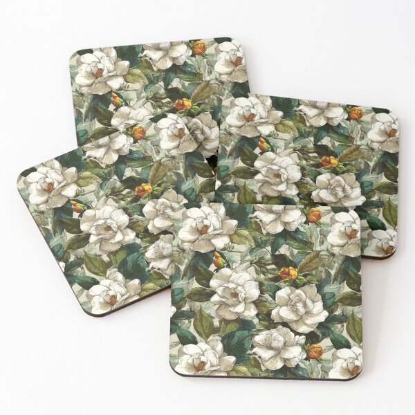 Item preview, Charming Gardenias Print  - Flower Garden Pattern  - One Year Anniversary Gifts designed and sold by RoyalStarsPatts.