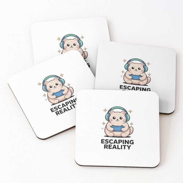 Item preview, Cute Cozy Gamer Cat Sticker Set - Escaping Reality Art designed and sold by Mr-wow.