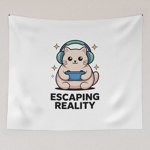 Item preview, Cute Cozy Gamer Cat Sticker Set - Escaping Reality Art designed and sold by Mr-wow.
