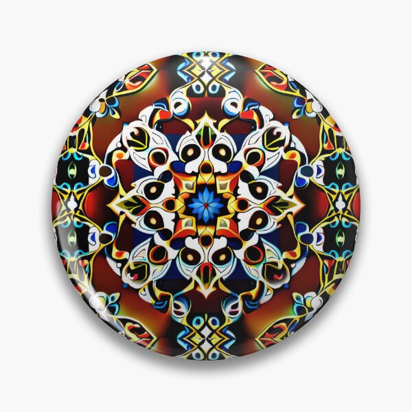 Artikelvorschau, Rot-Blaues Filigran-Gänseblümchen-Mandala-Zauberpalast-Fliesen entworfen und verkauft von Zeporas Castle.