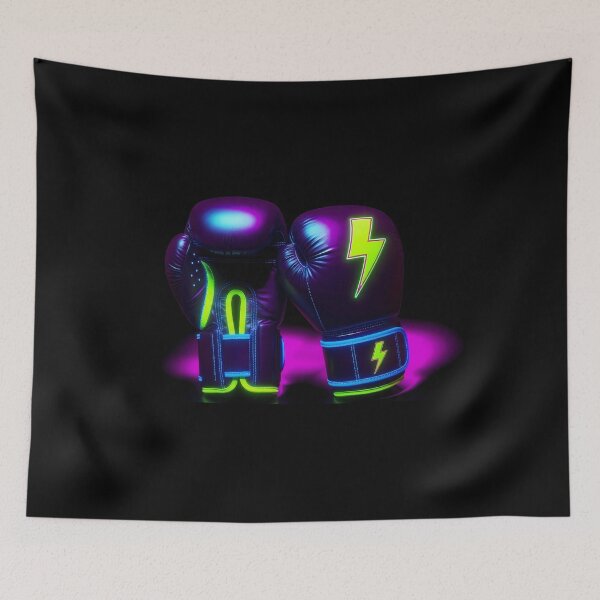Item preview, Neon Lightning Boxing Gloves - Cyberpunk & Synthwave Art designed and sold by powersunlight.