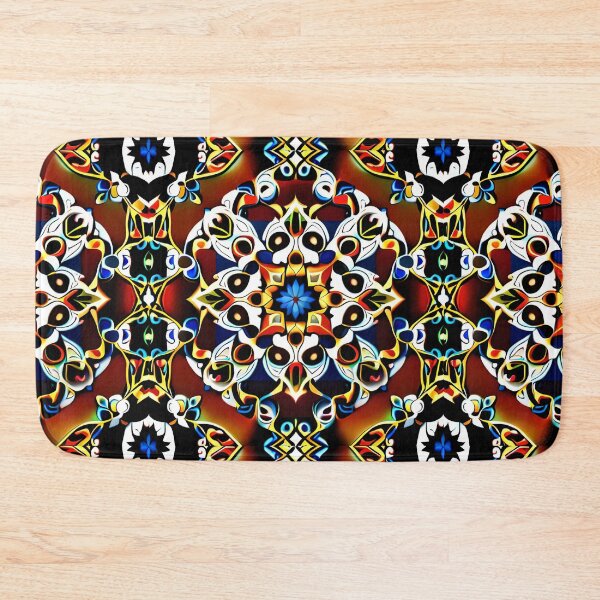 Item preview, Red Blue Filigree Daisy Mandala Enchanted Palace Tiles designed and sold by Zeporas Castle.