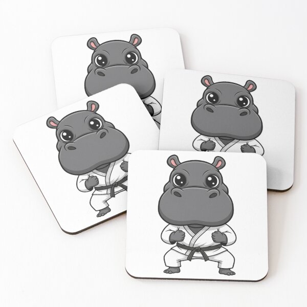 Item preview, Cute Chibi Hippo Karate Master Black Belt designed and sold by k3rstman1.
