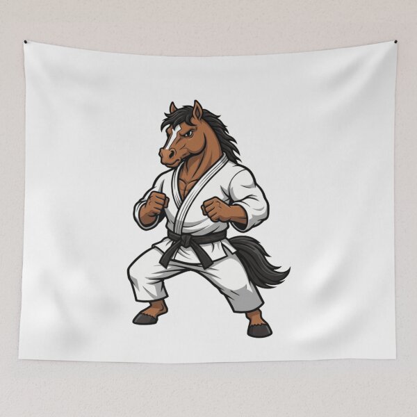 Item preview, Karate Horse Martial Artist Black Belt Mascot designed and sold by k3rstman1.