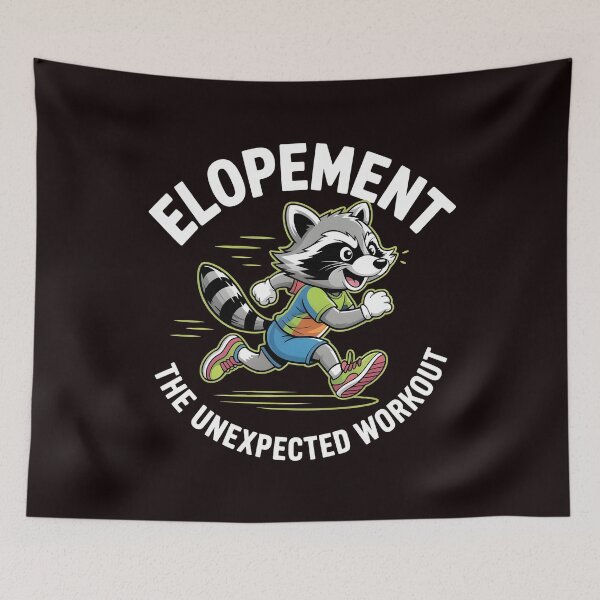 Item preview, Elopement The Unexpected Workout – Funny Autism Awareness Otter Raccoon Design designed and sold by Redgiant87x.