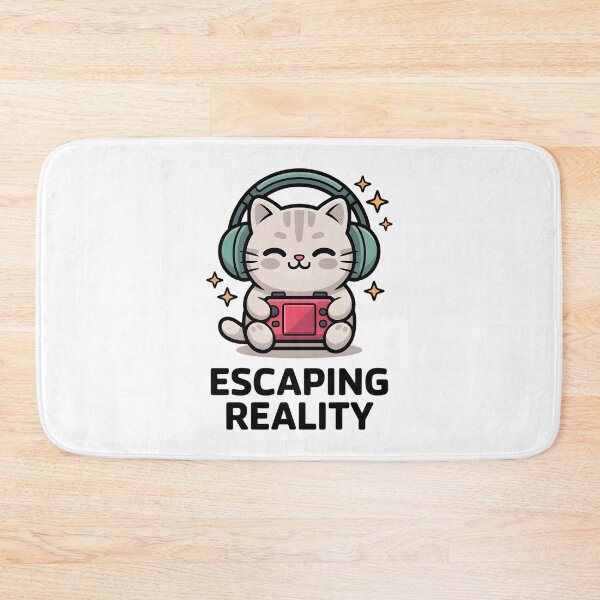 Item preview, Cozy Gamer Cat Escaping Reality Simple Flat Vector Art designed and sold by Mr-wow.