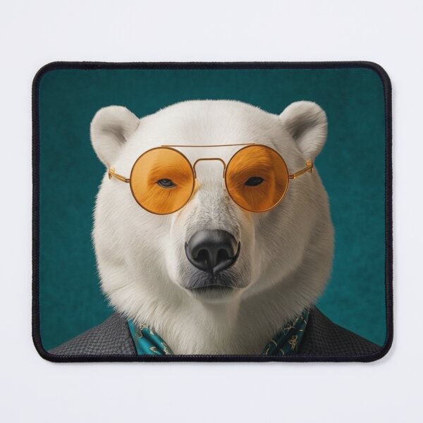 Item preview, Dapper Polar Bear in Gold Shades designed and sold by velvetskyco.