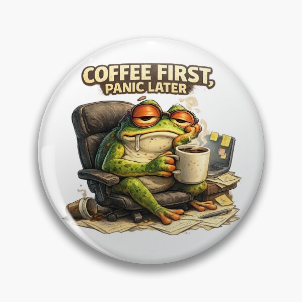 Item preview, Funny Frog Brain Loading Please Wait Coffee Work Meme Cute Frog designed and sold by Dinaelsherkawy.