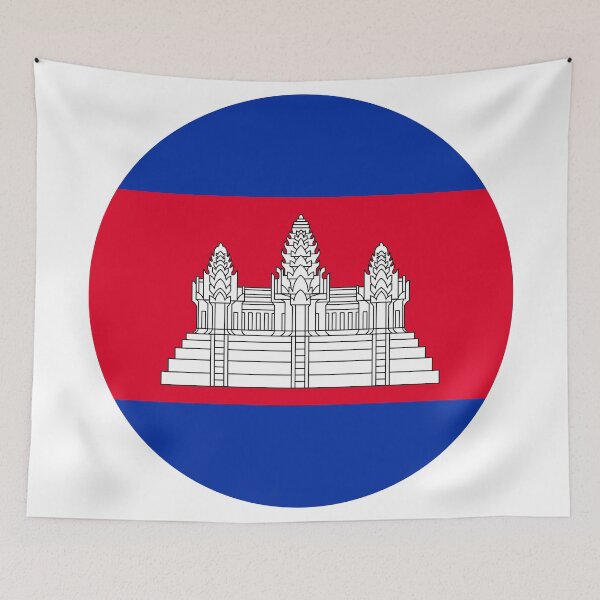 Item preview, Cambodia Round Flag Cambodian Patriotic Heritage designed and sold by NTGUILTY.