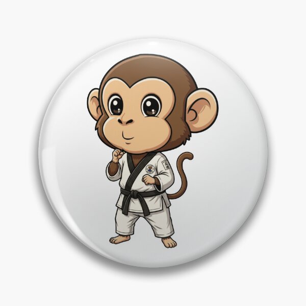 Artikelvorschau, Karate Monkey Chibi Kampfsport Schwarzgurt entworfen und verkauft von k3rstman1.