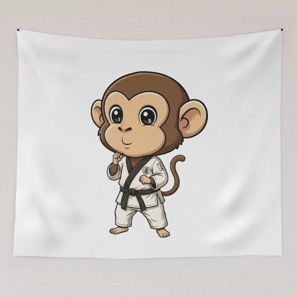Item preview, Karate Monkey Chibi Martial Arts Black Belt designed and sold by k3rstman1.