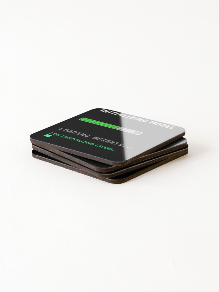 Thumbnail 4 of 5, Coasters (Set of 4), Initializing Model AI – Machine Learning Developer Design designed and sold by pikapika1984.