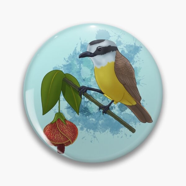 Item preview, Great Kiskadee and Flowering Maple designed and sold by AssortedDrawings.