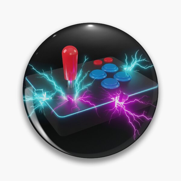 Item preview, Electric Retro Arcade Joystick - Neon Lightning Gaming Art designed and sold by powersunlight.