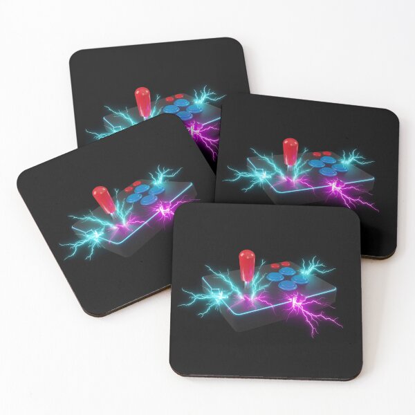 Item preview, Electric Retro Arcade Joystick - Neon Lightning Gaming Art designed and sold by powersunlight.
