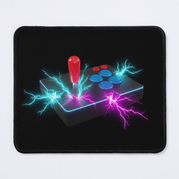 Item preview, Electric Retro Arcade Joystick - Neon Lightning Gaming Art designed and sold by powersunlight.