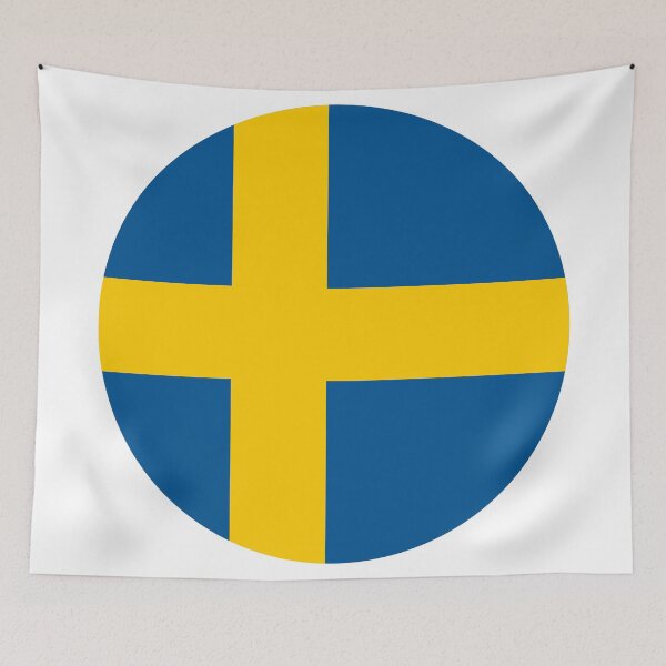 Item preview, Sweden Round Flag Swedish Patriotic Heritage designed and sold by NTGUILTY.
