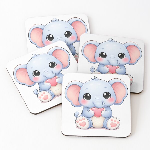 Item preview, Kawaii Elephant Cute Cartoon Animal Sticker for Kids & Animal Lovers designed and sold by RickE.