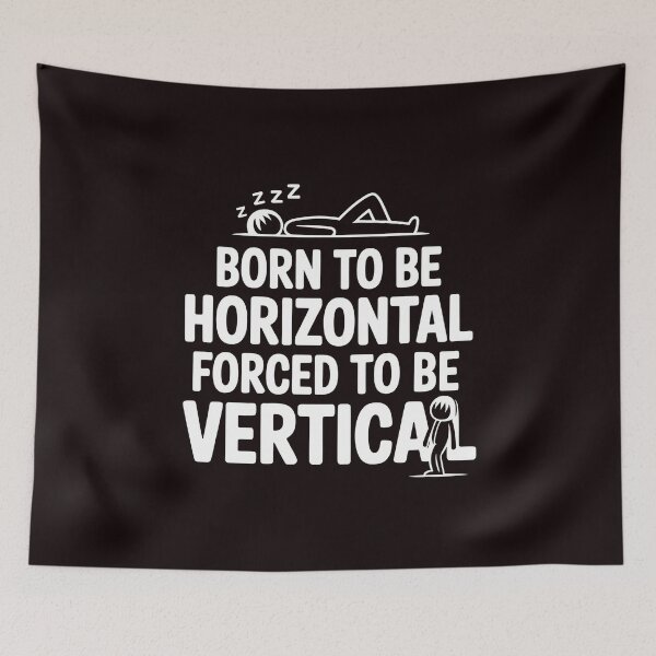 Item preview, Born To Be Horizontal Forced To Be Vertical – Lazy Cat Bear Meme Humor designed and sold by Redgiant87x.