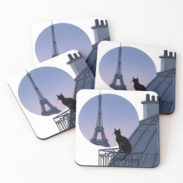 Item preview, Midnight Cat in Paris – Aesthetic Black Cat Under the Eiffel Tower designed and sold by InfinitePawBond.