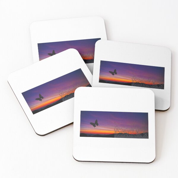Item preview, Butterfly Sunset Silhouette Moody Landscape designed and sold by GraveyardGlam.