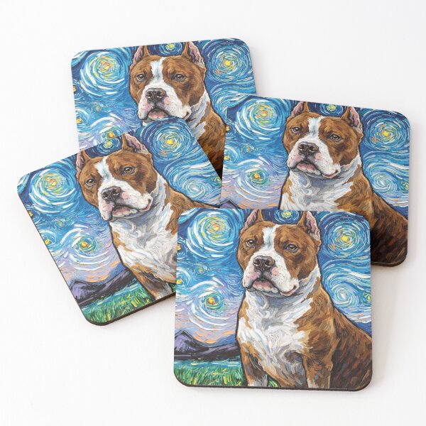 Item preview, Starry Night Pitbull - Van Gogh Impressionist Dog Art designed and sold by DreamPup.