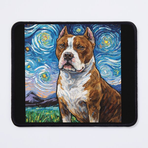 Item preview, Starry Night Pitbull - Van Gogh Impressionist Dog Art designed and sold by DreamPup.