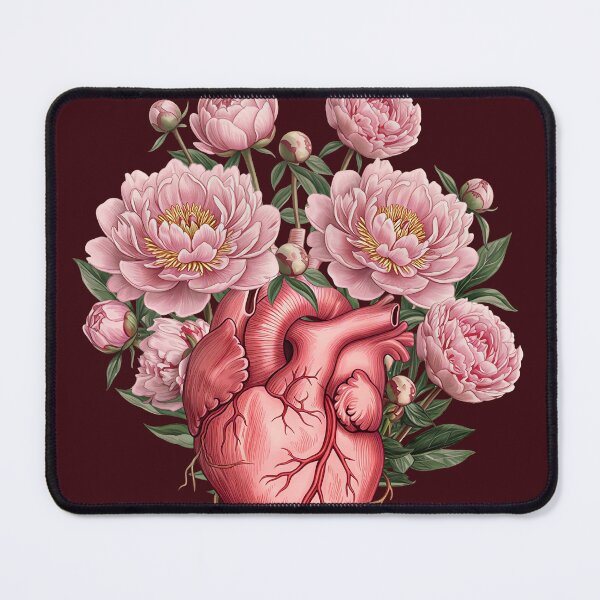 Item preview, Anatomical Heart with Pink Peonies Flowers designed and sold by LinaValearte.