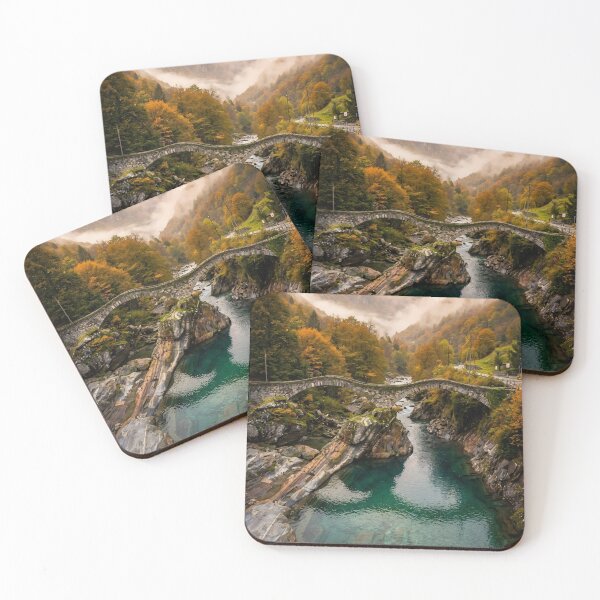 Item preview, Swiss Bridge With Autumn River View designed and sold by Vista Atelier.