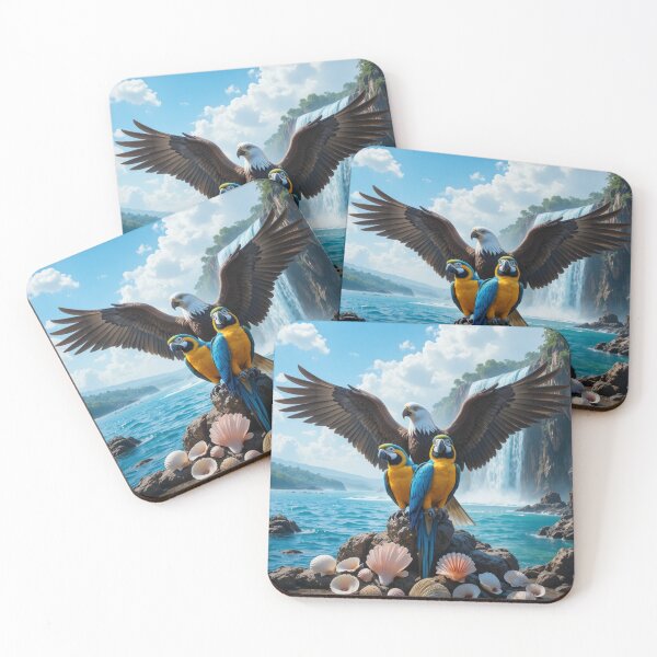 Item preview, Eagle and Macaws by the Waterfall designed and sold by InezPhotography.