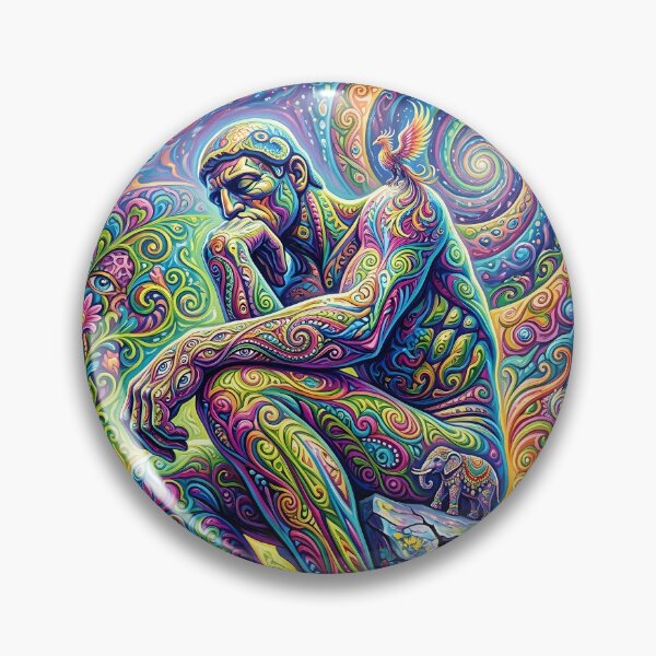 Item preview, The Thinker - Trippy Classic Art Remix designed and sold by Lucid Dream Pixel.