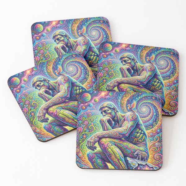 Item preview, The Thinker - Trippy Classic Art Remix designed and sold by Lucid Dream Pixel.