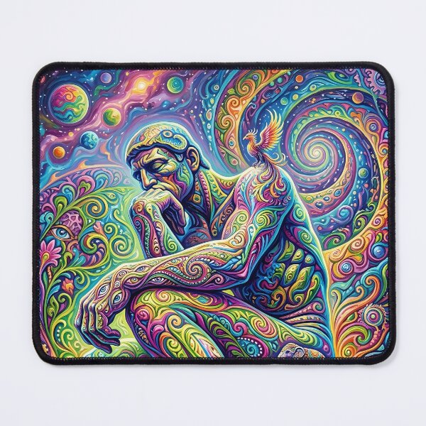 Item preview, The Thinker - Trippy Classic Art Remix designed and sold by Lucid Dream Pixel.