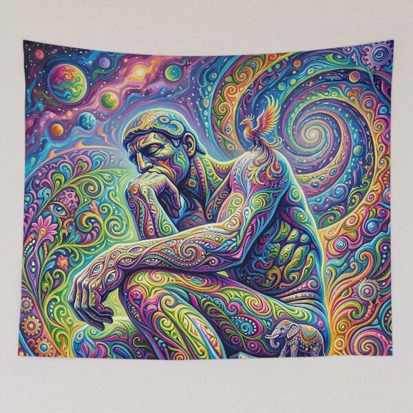 Item preview, The Thinker - Trippy Classic Art Remix designed and sold by Lucid Dream Pixel.