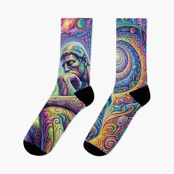 Item preview, The Thinker - Trippy Classic Art Remix designed and sold by Lucid Dream Pixel.