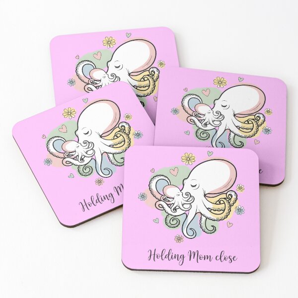 Item preview, Holding Mom Close – Mama and Baby Octopus Hug designed and sold by Sea Gem.