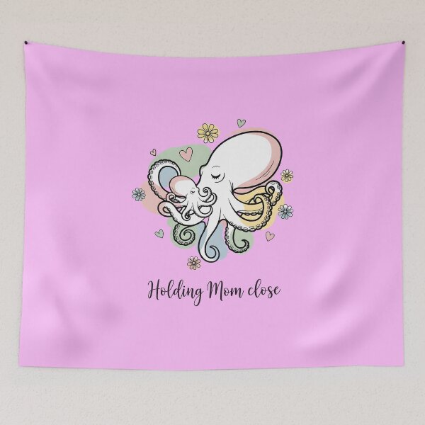 Item preview, Holding Mom Close – Mama and Baby Octopus Hug designed and sold by Sea Gem.