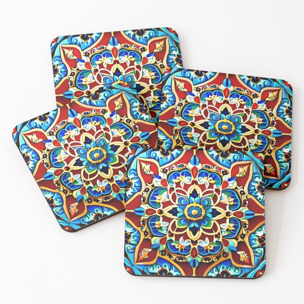Item preview, Grand Fair Aerial Blue Starfort Maroon Flower Cymatics  designed and sold by Zeporas Castle.