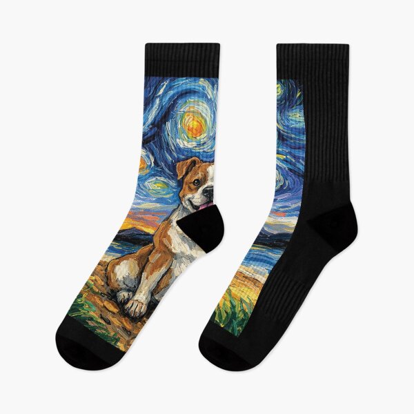 Item preview, Starry Night Bulldog Portrait - Van Gogh Dog Art designed and sold by DreamPup.