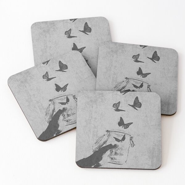 Item preview, Butterflies Escaping Jar Vintage Grunge Art designed and sold by GraveyardGlam.
