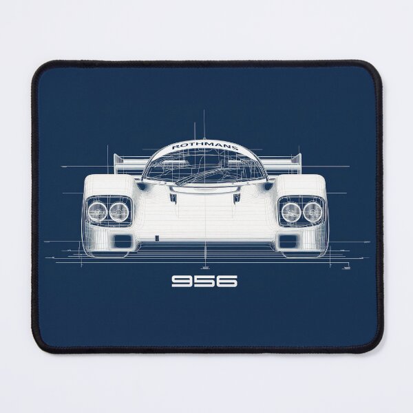 Item preview, 956 Race Car Blueprint Illustration Front designed and sold by blackdogshop.