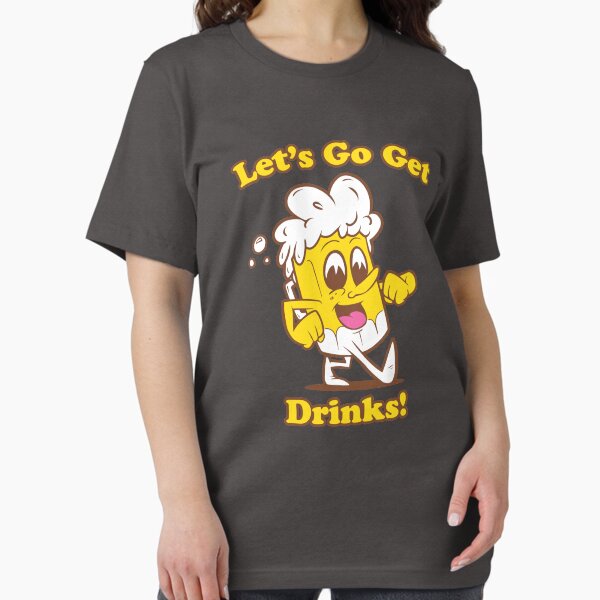 Funny Vintage Beer Cartoon "Let's Go Get Drinks!" Essential T-Shirt