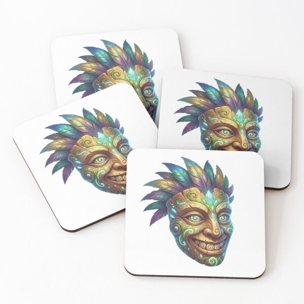 Item preview, Fantasy Tribal Mask | Colourful Feathers designed and sold by Tee-Tribu.