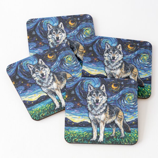 Item preview, Starry Night Wolf - Van Gogh Impressionist Wildlife Art designed and sold by DreamPup.