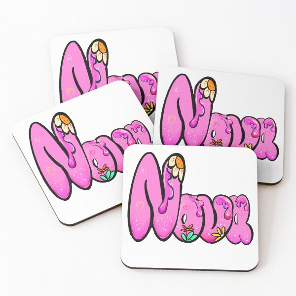 Item preview, Nova name in pink bubble text with flowers and drips. Personalized Custom Gift for Girls and women designed and sold by Artonmytee.
