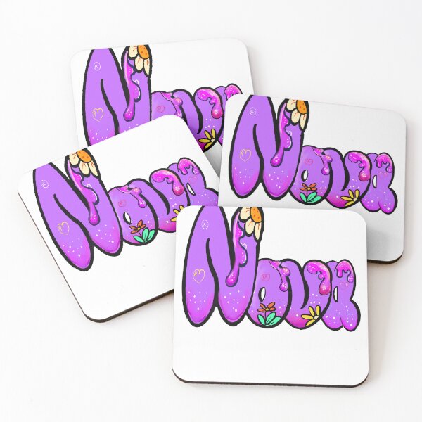 Item preview, Nova name in purple bubble text with flowers and drips. Personalized Custom Gift for Girls and women designed and sold by Artonmytee.