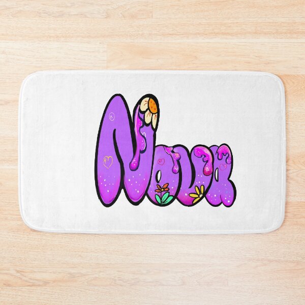 Item preview, Nova name in purple bubble text with flowers and drips. Personalized Custom Gift for Girls and women designed and sold by Artonmytee.