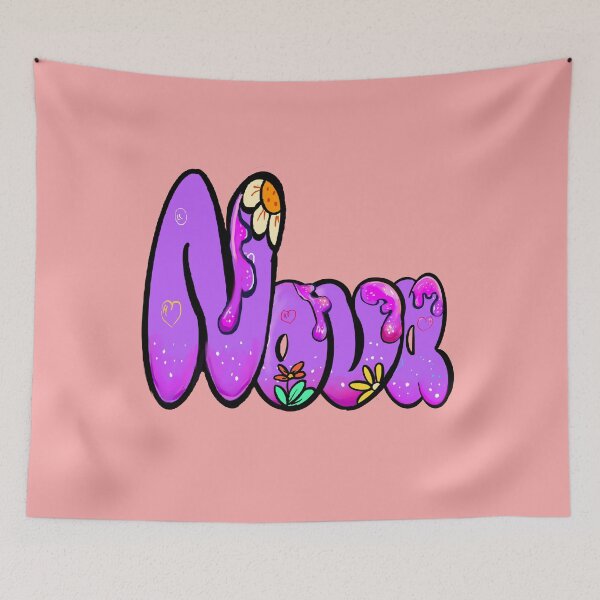 Item preview, Nova name in purple bubble text with flowers and drips. Personalized Custom Gift for Girls and women designed and sold by Artonmytee.
