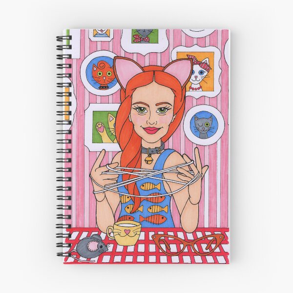 Item preview, Playful Red Headed Cat Girl Feline Lover designed and sold by JolandaJarman.