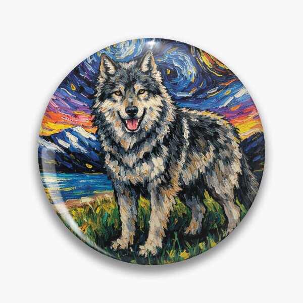 Item preview, Starry Night Wolf - Van Gogh Impressionist Wildlife Art designed and sold by DreamPup.